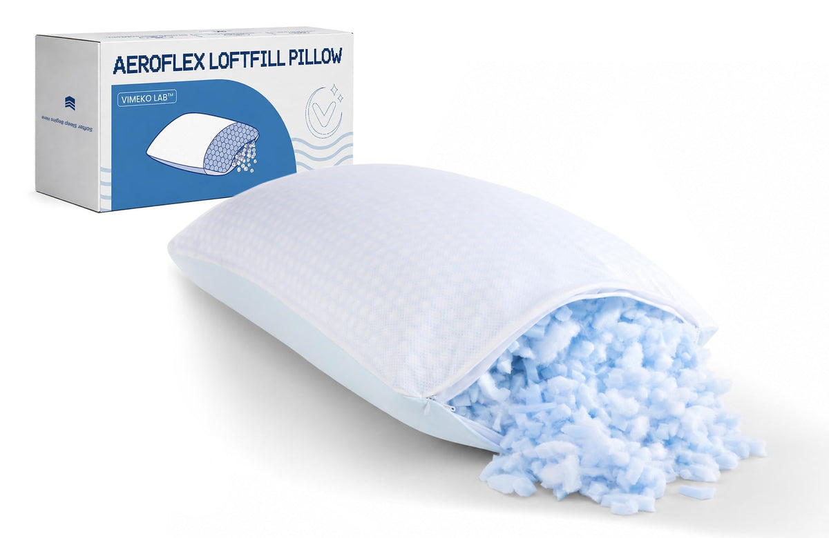 Memory Foam Bed Pillow with Dual Cooling Surfaces and Contouring Support