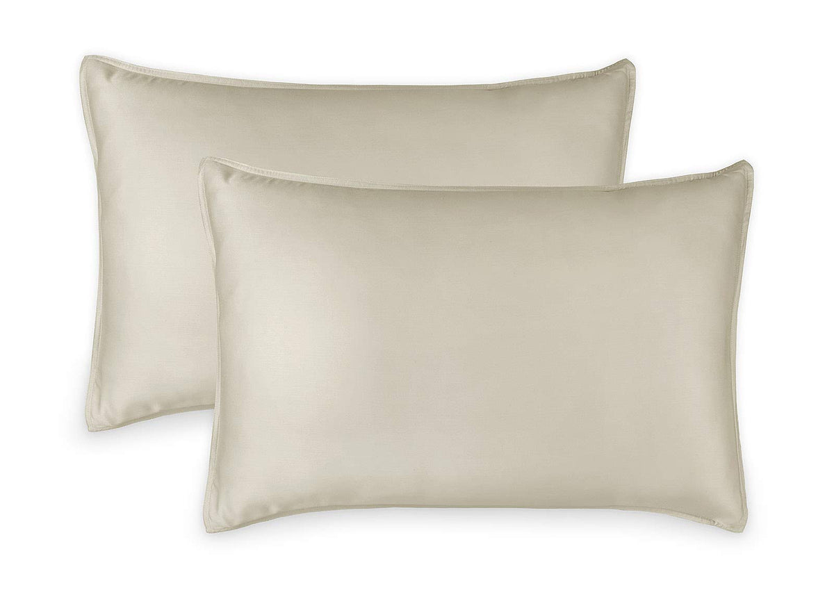 Queen Pillowcases by Pure Bamboo, Genuine 100% Organic Viscose Derived from Bamboo, Luxuriously Soft & Cooling, Double Stitching, Envelope Closure (2 Queen Pillowcases, Ivory)