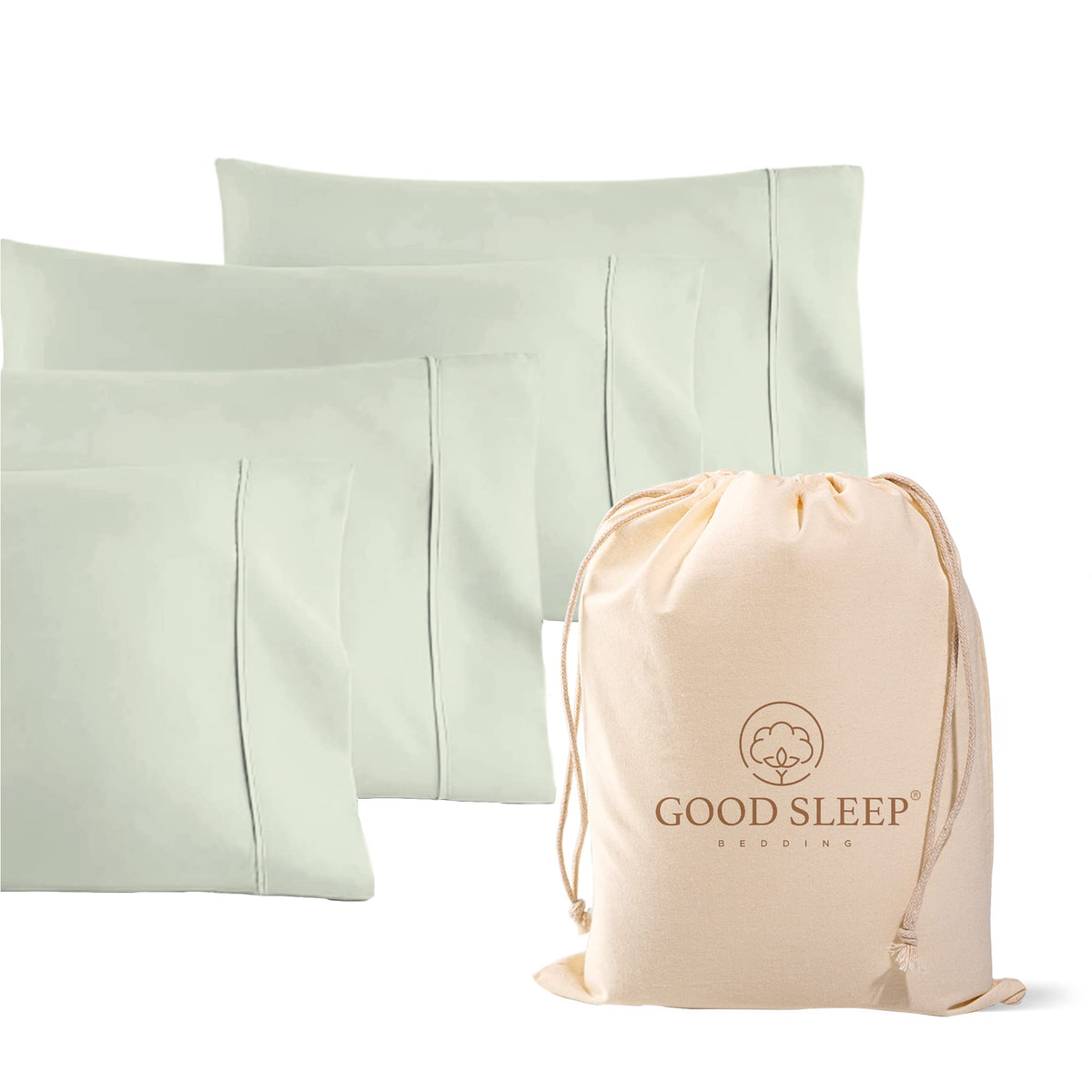 1000 TC Standard Pillowcases Set of 4 100% Egyptian Cotton Pillow Cases
