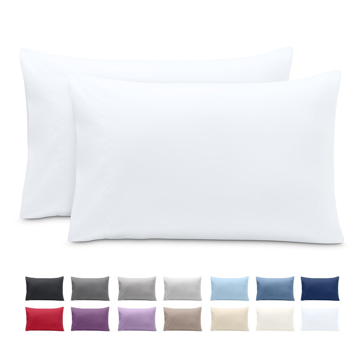 Bare Home Pillowcases Open End (Standard Set of 2, Grey)