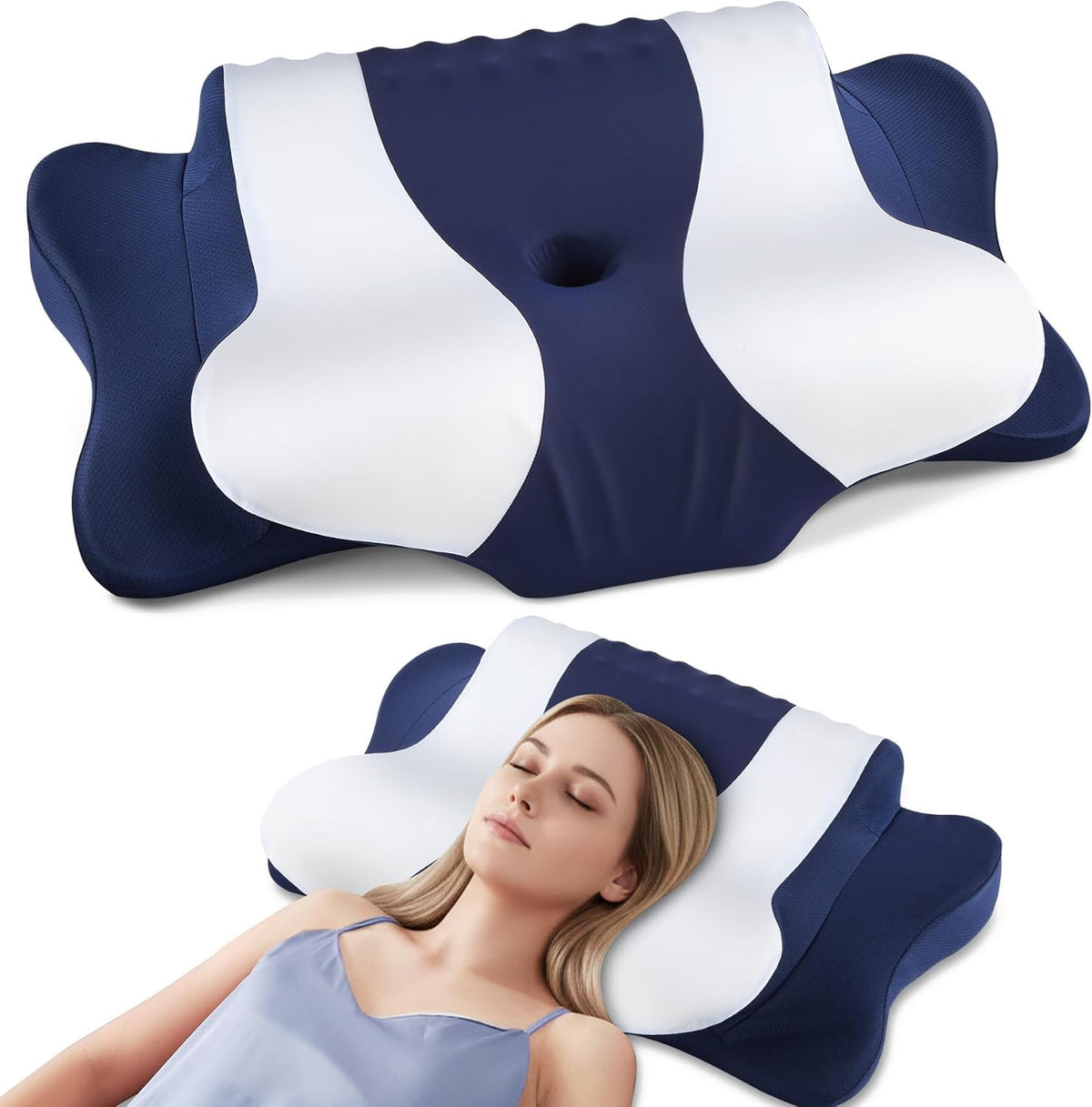 DONAMA Cervical Pillow for Neck Pain, Ergonomic Memory Foam Contour Pillow