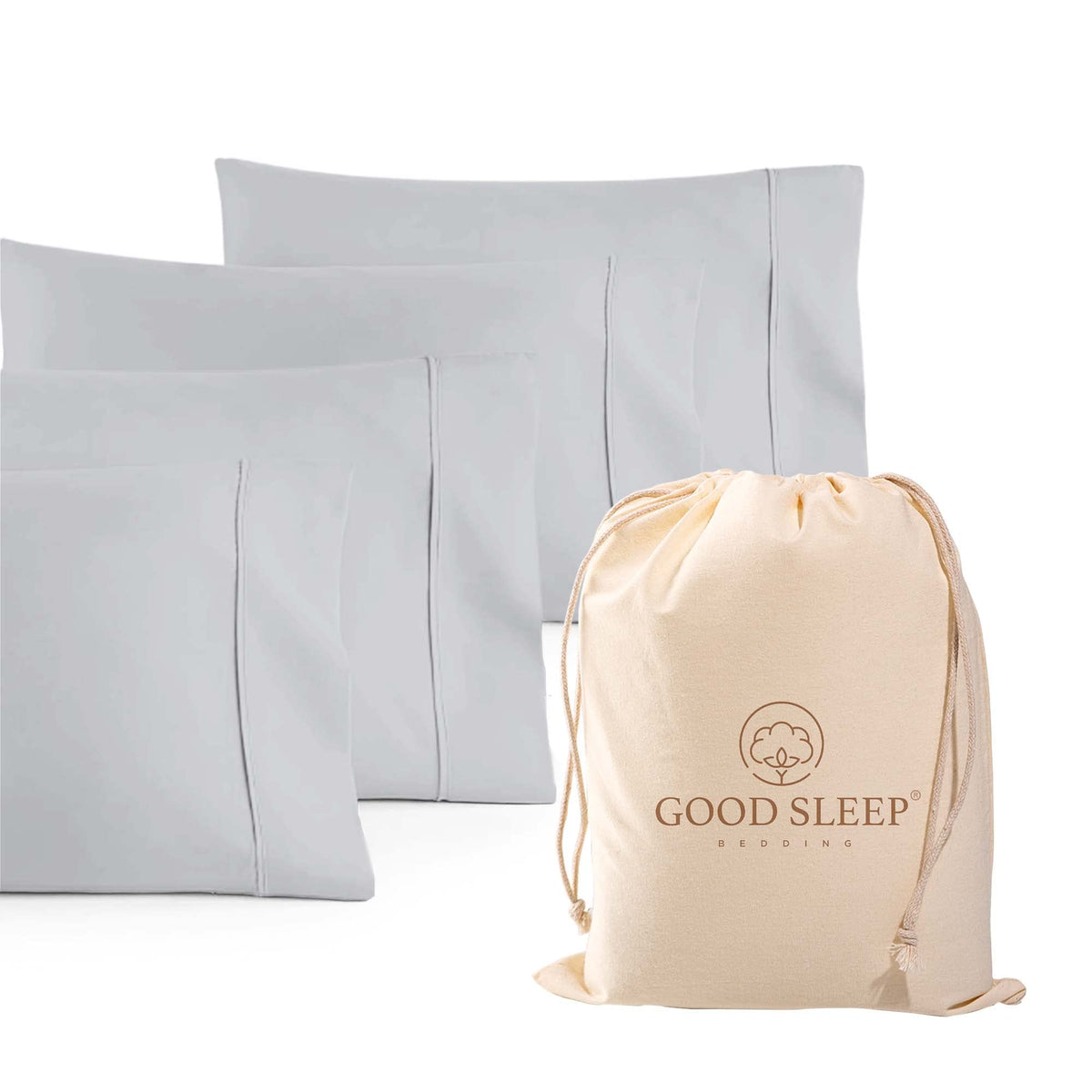 1000 TC Standard Pillowcases Set of 4 100% Egyptian Cotton Pillow Cases