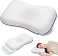 Cervical Neck Pillow, Adjustable Memory Foam for Neck Support, White