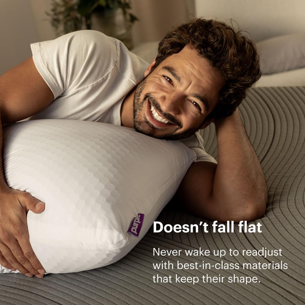 Purple Harmony Pillow - Low Loft, Standard Size - Cooling Gel Neck Pillow
