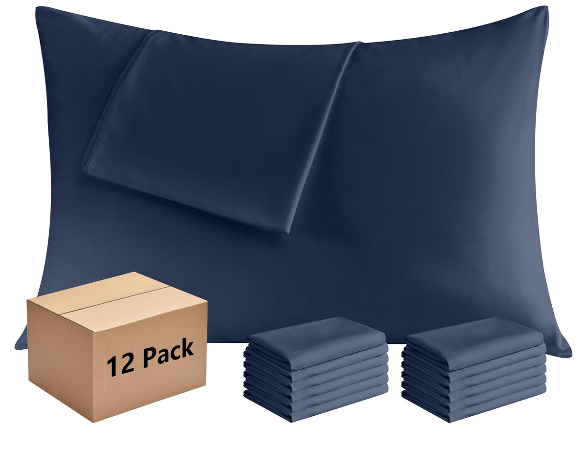CULVE White Pillow Cases Standard 12 Pack, Microfiber Pillowcase, 20x26