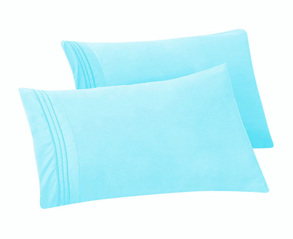 Elegant Comfort 4-PACK Solid Pillowcases 1500 Premium Hotel Quality Microfiber - Smooth Weave, Wrinkle and Stain Resistant, Easy Slip-On, 4-Piece Set, Standard/Queen Pillowcase, Gray