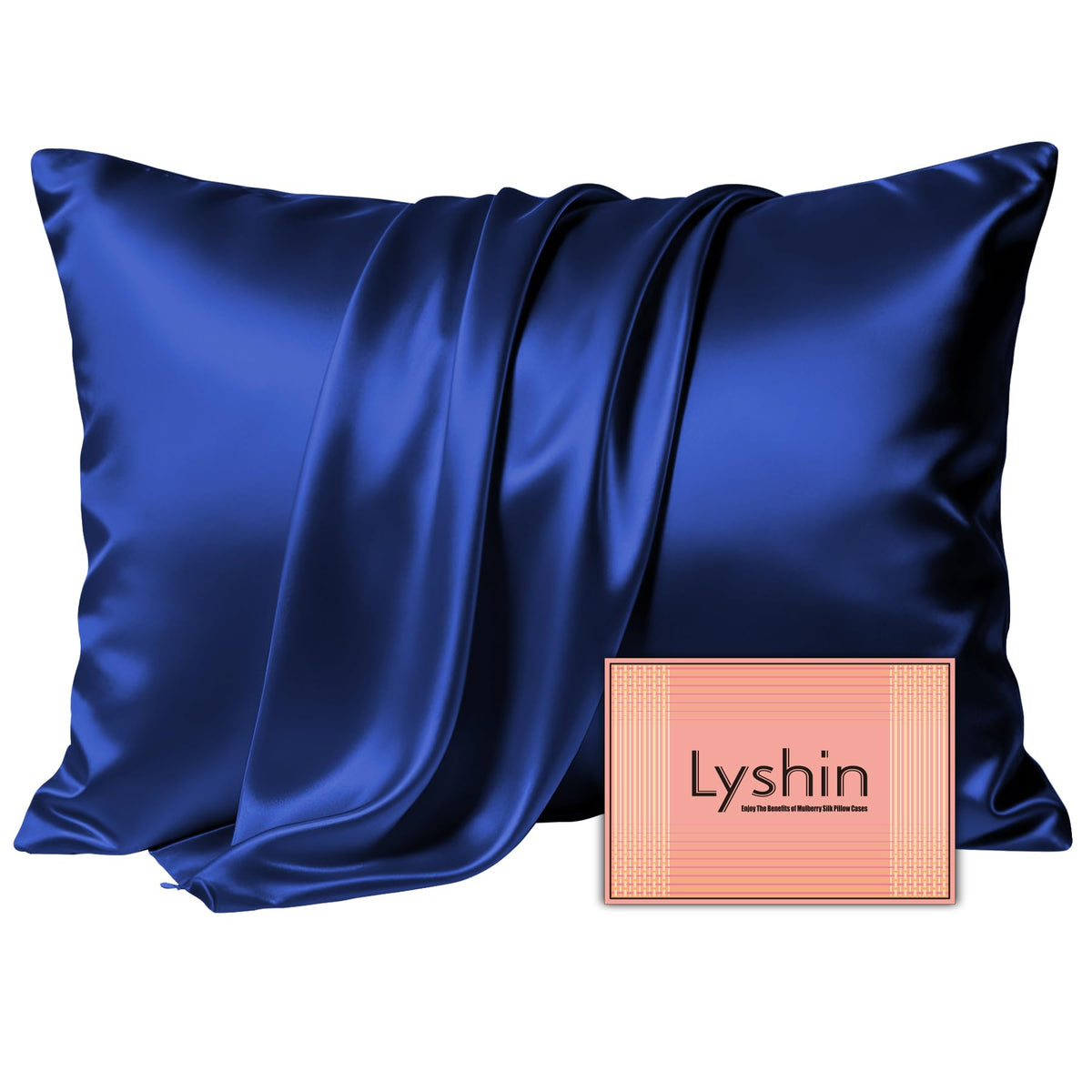 LYSHIN White Silk Pillow Cases Standard Size with Hidden Zipper