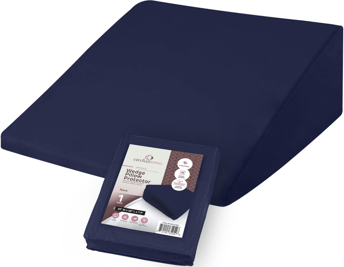 CirclesHome Pillow Protectors 4 Pack Standard Zippered - 100% Cotton Breathable Pillowcases - Protects Pillows from Dirt, Dust and Debri (Standard - Set of 4 - 20x26)