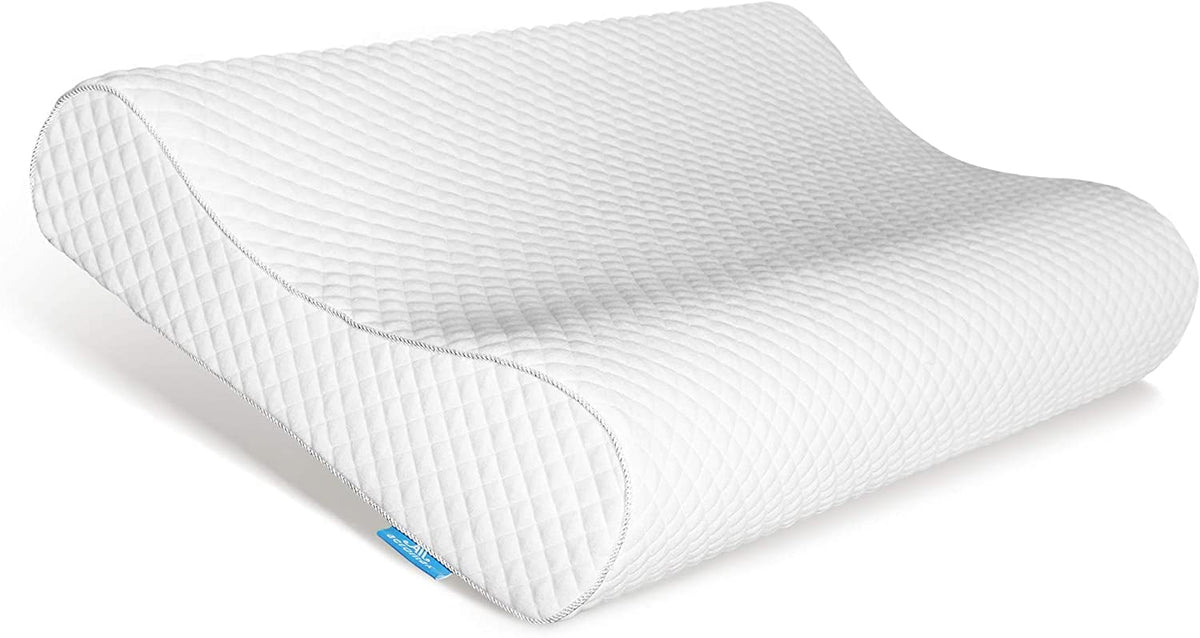 AM AEROMAX 32" King Contour Memory Foam Pillow for Neck Pain Relief, White