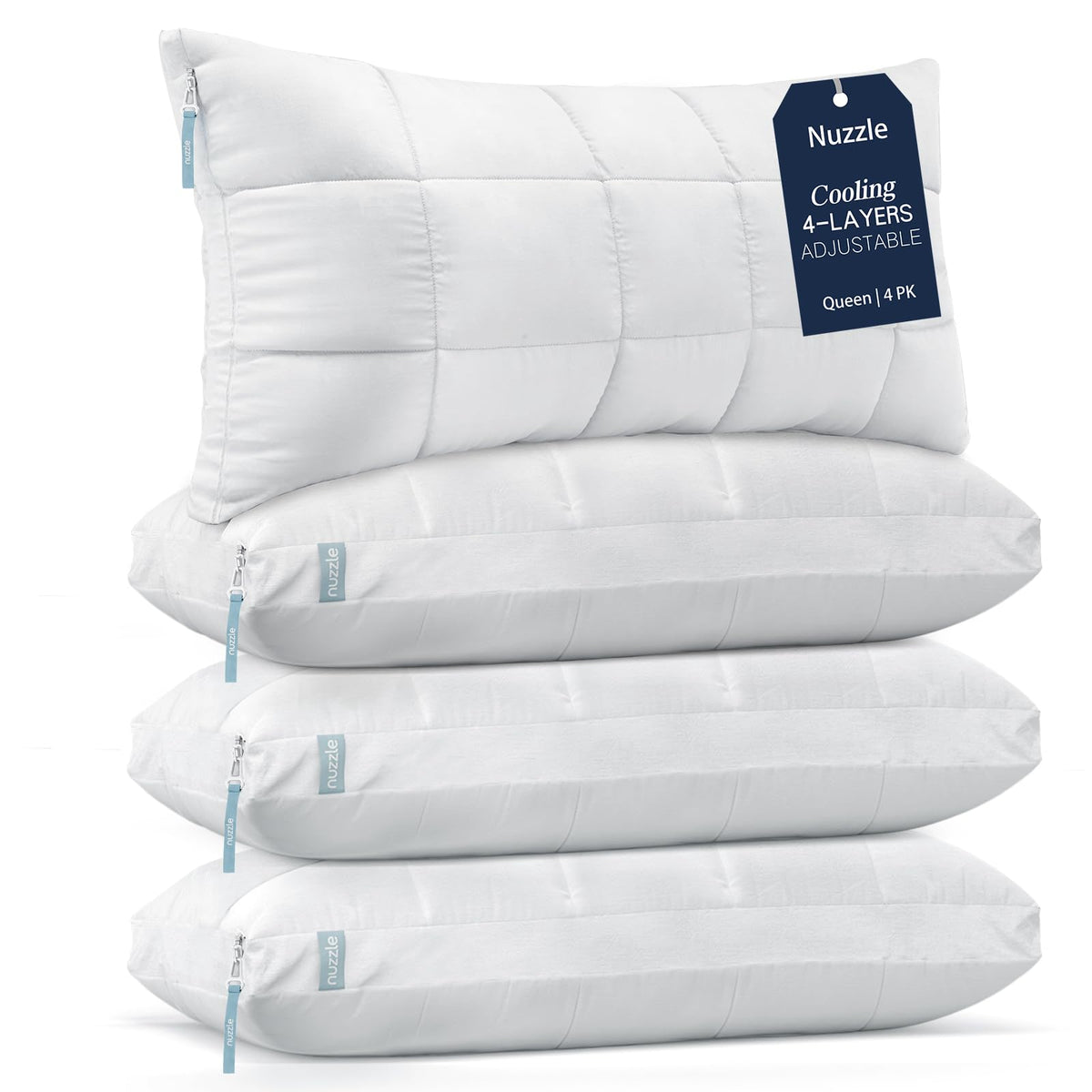Nuzzle Pillow Standard Adjustable Neck Pillow,Soft Luxury Hotel Feel