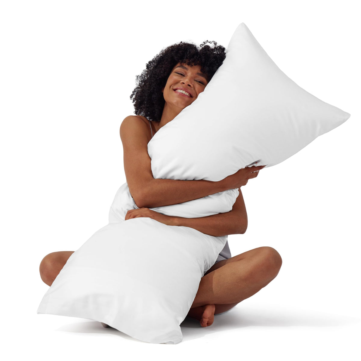 Bedsure Satin Pillowcase Standard Set of 2, Silky Pillow Cases, Beige