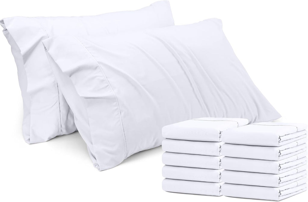 Pillow Covers King Size Set of 12, Soft and Comfy Pillow Cases, White