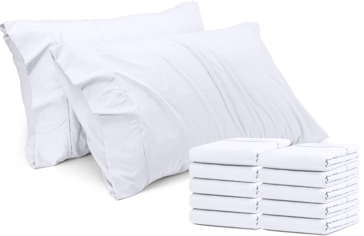 Pillow Covers King Size Set of 12, Soft and Comfy Pillow Cases, White
