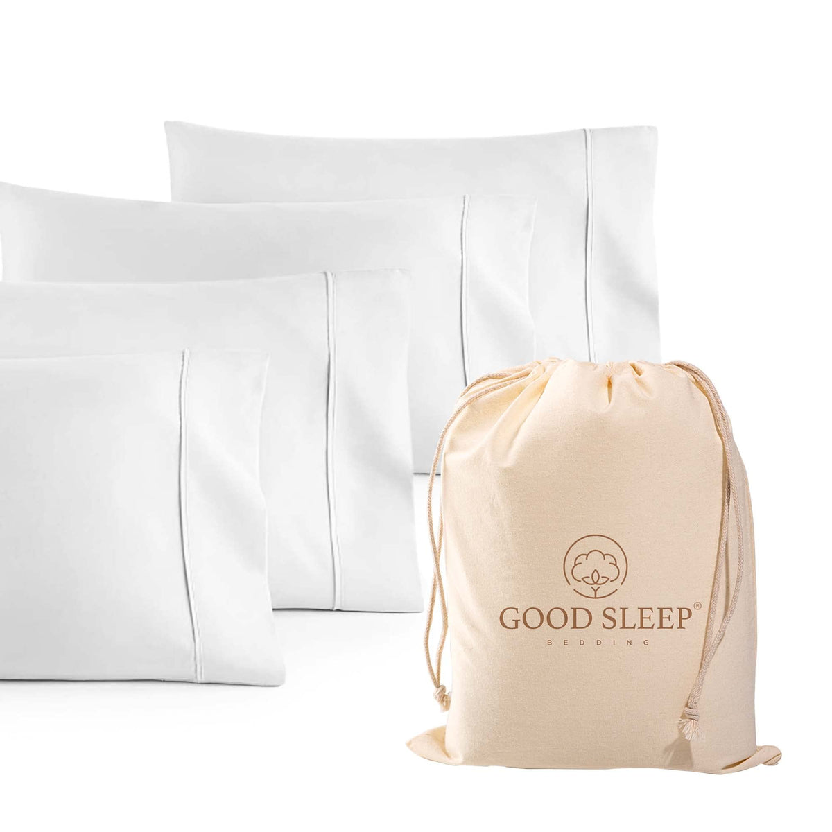1000 TC Standard Pillowcases Set of 4 100% Egyptian Cotton Pillow Cases