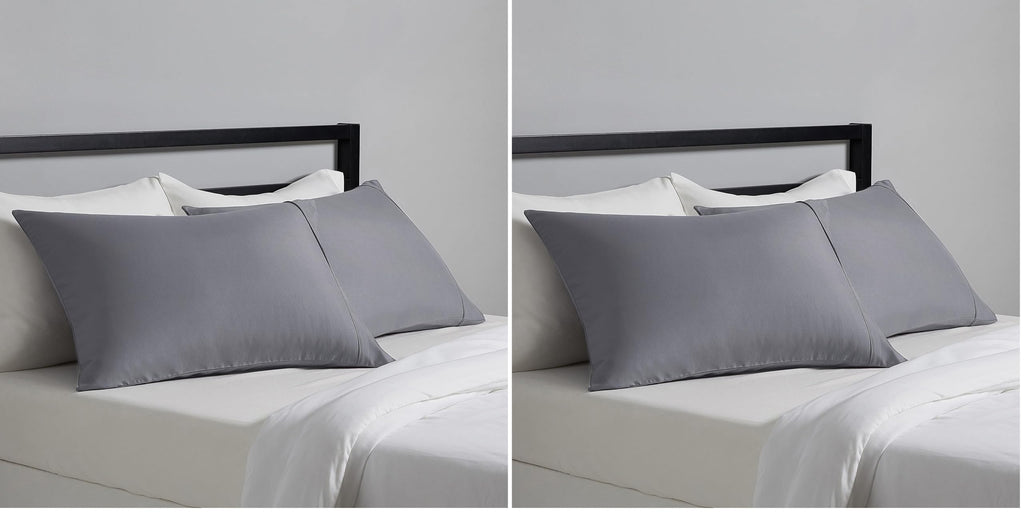 Amazon Basics Standard Pillowcases Set of 2 - Lightweight, Super Soft Easy Care Microfiber, Dark Gray, 30" L x 20" W, Pillows Not Included