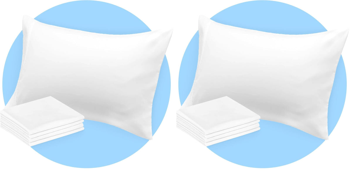 Avalon Bedding Pillow Cases Standard Size White Pillow Cases Set of 12 Cotton Blend 200 TC Soft & Breathable Perfect for Home & Hospital, Hotel Quality Queen Pillow Protectors 30x20 Inches
