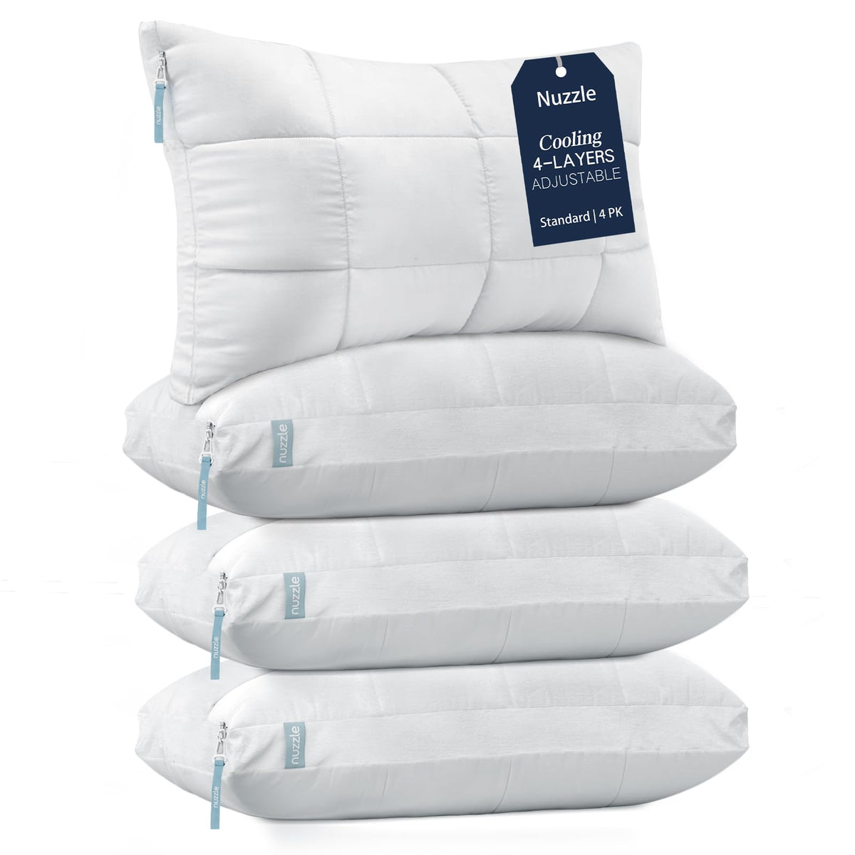 Nuzzle Pillow Standard Adjustable Neck Pillow,Soft Luxury Hotel Feel