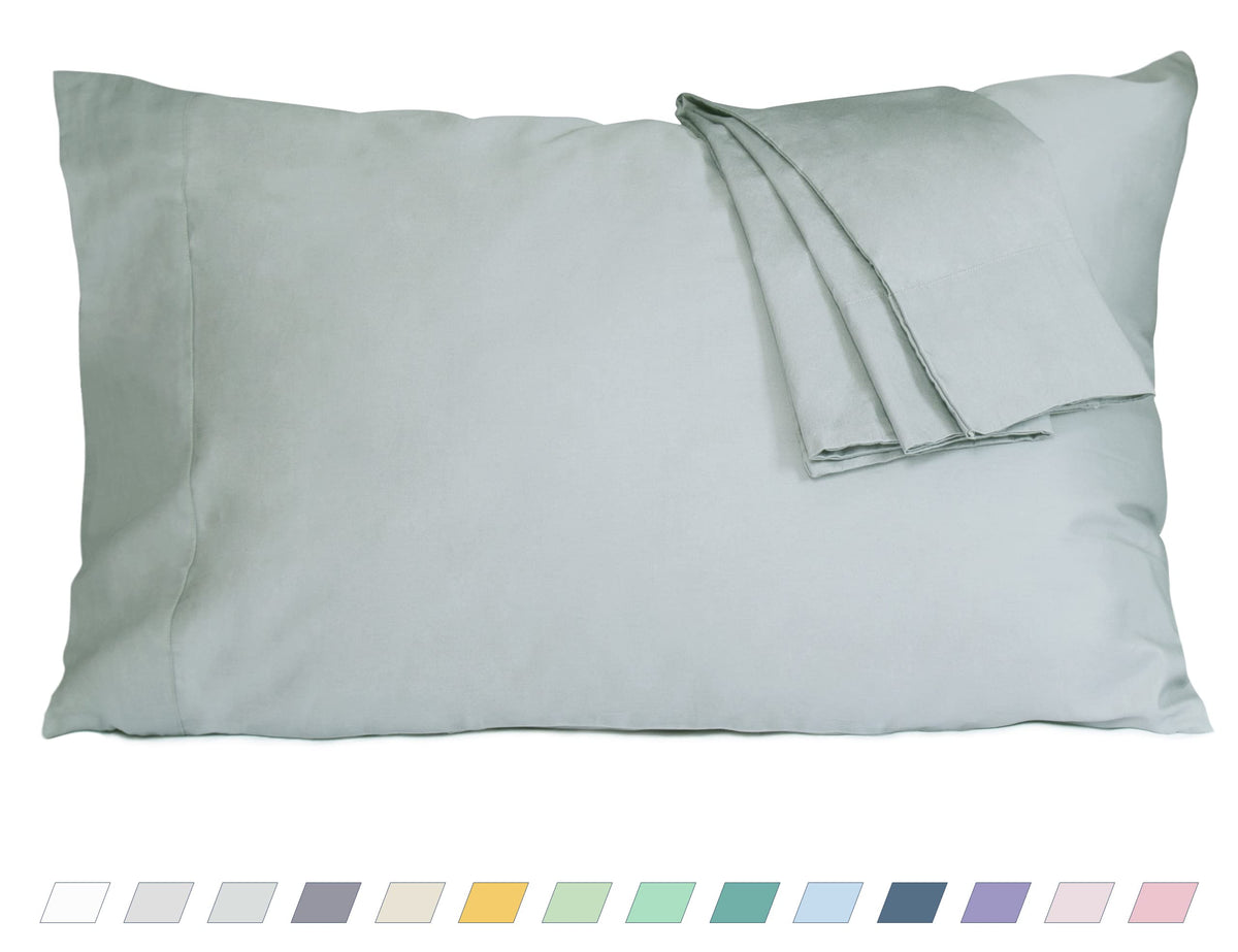 Pillow Cases Standard Queen Size 100% Cotton Percale Set of 2, White