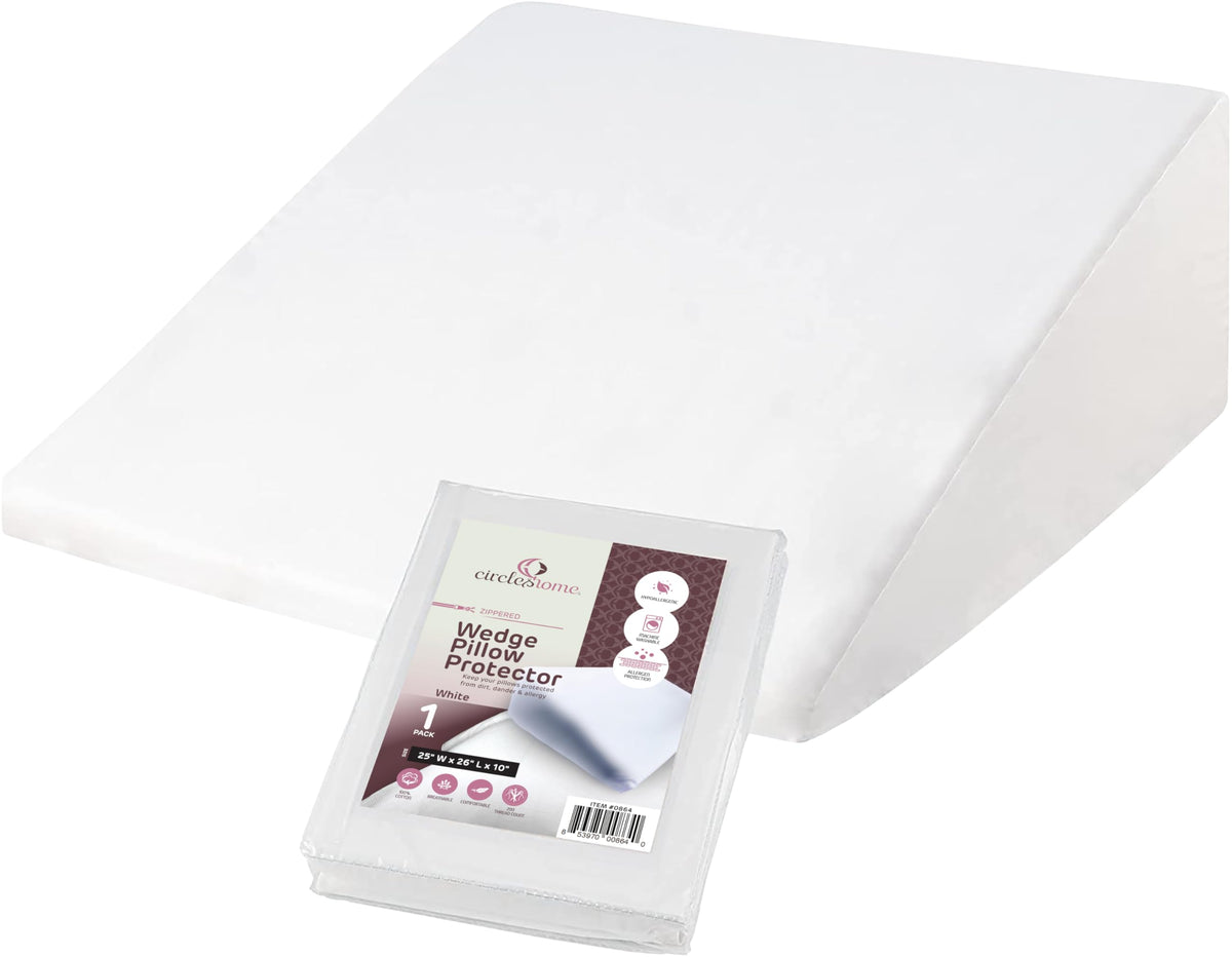 CirclesHome Pillow Protectors 4 Pack Standard Zippered - 100% Cotton Breathable Pillowcases - Protects Pillows from Dirt, Dust and Debri (Standard - Set of 4 - 20x26)