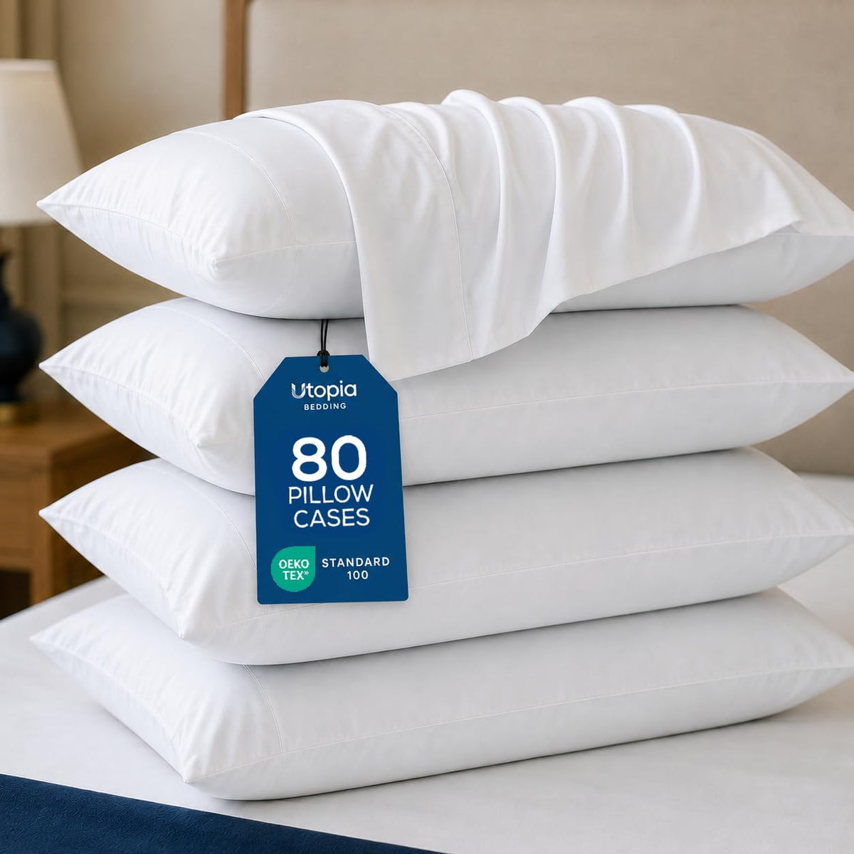 Pillow Covers King Size Set of 12, Soft and Comfy Pillow Cases, White