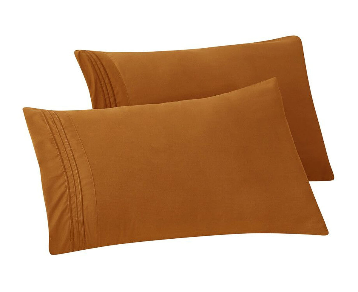 Elegant Comfort 4-PACK Solid Pillowcases 1500 Premium Hotel Quality Microfiber - Smooth Weave, Wrinkle and Stain Resistant, Easy Slip-On, 4-Piece Set, Standard/Queen Pillowcase, Gray