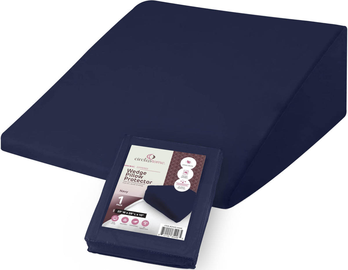 CirclesHome Pillow Protectors 4 Pack Standard Zippered - 100% Cotton Breathable Pillowcases - Protects Pillows from Dirt, Dust and Debri (Standard - Set of 4 - 20x26)