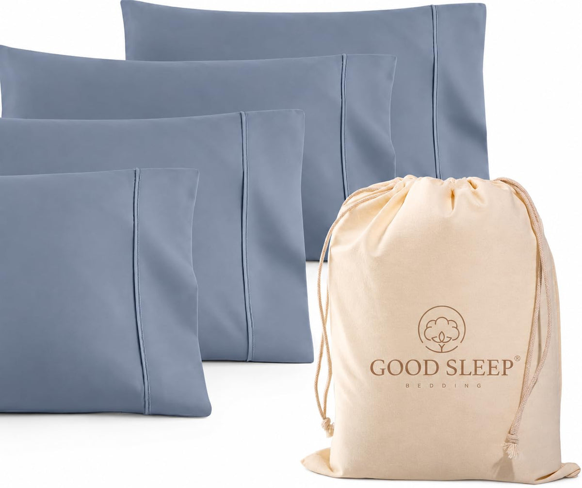 1000 TC Standard Pillowcases Set of 4 100% Egyptian Cotton Pillow Cases