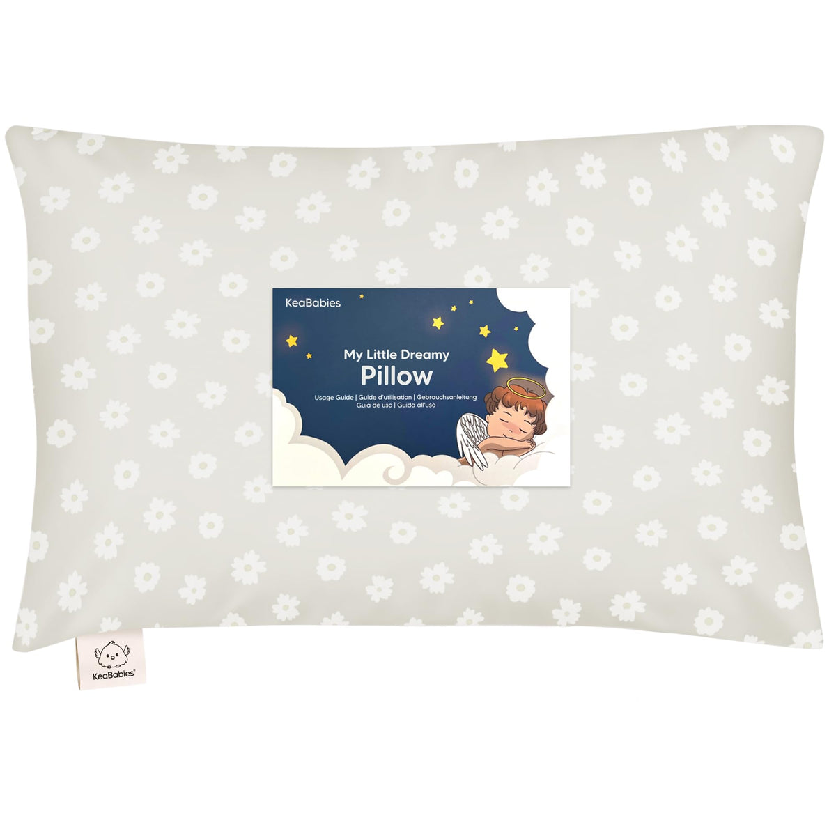 Toddler Pillow with Pillowcase, 13x18 My Little Dreamy Pillow (Soft White)