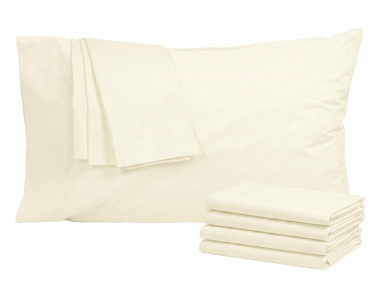 Pillow Cases Standard Queen Size 100% Cotton Percale Set of 2, White