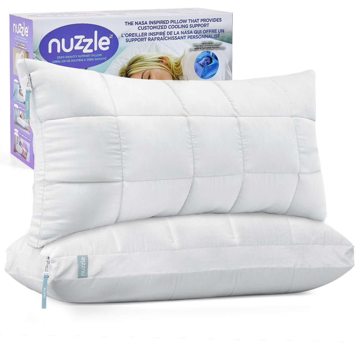 Nuzzle Pillow Standard Adjustable Neck Pillow,Soft Luxury Hotel Feel