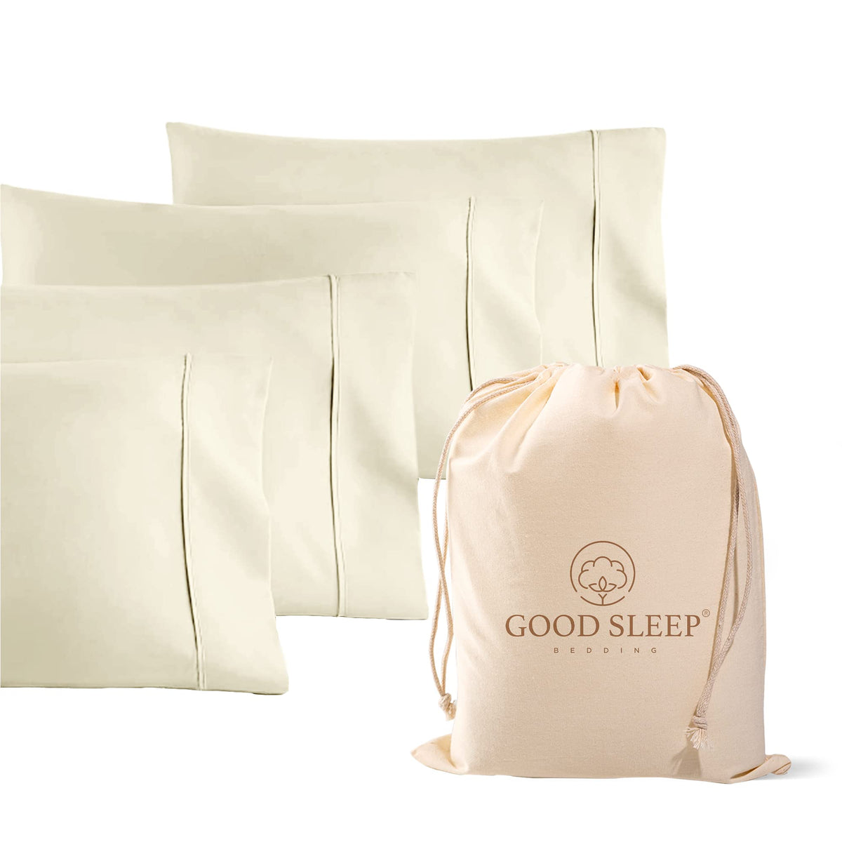 1000 TC Standard Pillowcases Set of 4 100% Egyptian Cotton Pillow Cases