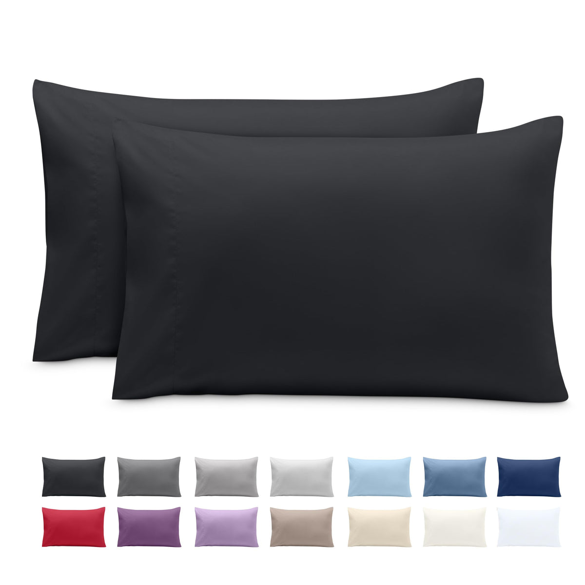 Bare Home Pillowcases Open End (Standard Set of 2, Grey)