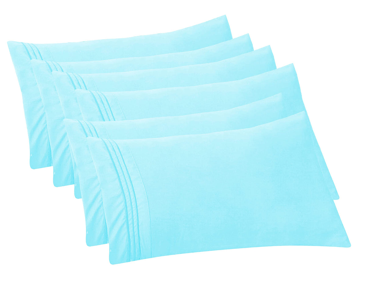 Elegant Comfort 4-PACK Solid Pillowcases 1500 Premium Hotel Quality Microfiber - Smooth Weave, Wrinkle and Stain Resistant, Easy Slip-On, 4-Piece Set, Standard/Queen Pillowcase, Gray