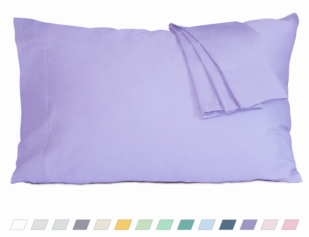 Pillow Cases Standard Queen Size 100% Cotton Percale Set of 2, White