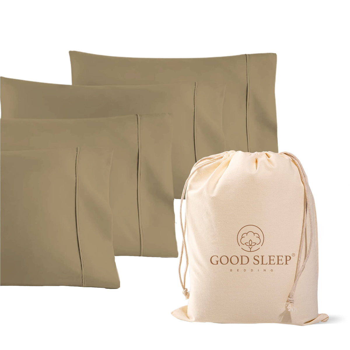 1000 TC Standard Pillowcases Set of 4 100% Egyptian Cotton Pillow Cases