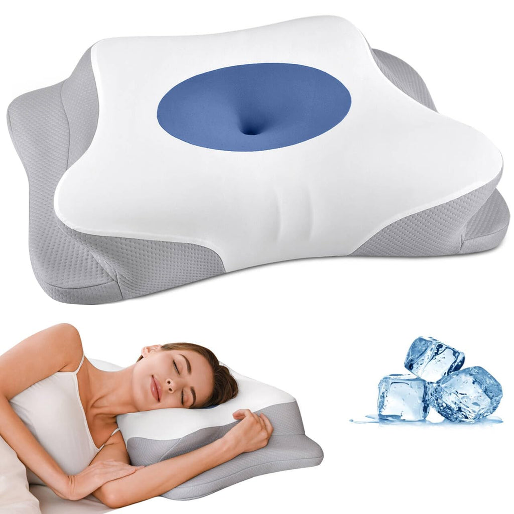 Cervical Neck Pillow for Pain Relief - Ergonomic Pillow Side Sleeper Pillow for Sleeping, Orthopedic Bed Pillow Neck Support Pillow, Contour Memory Foam Pillows for Side Back Sleepers