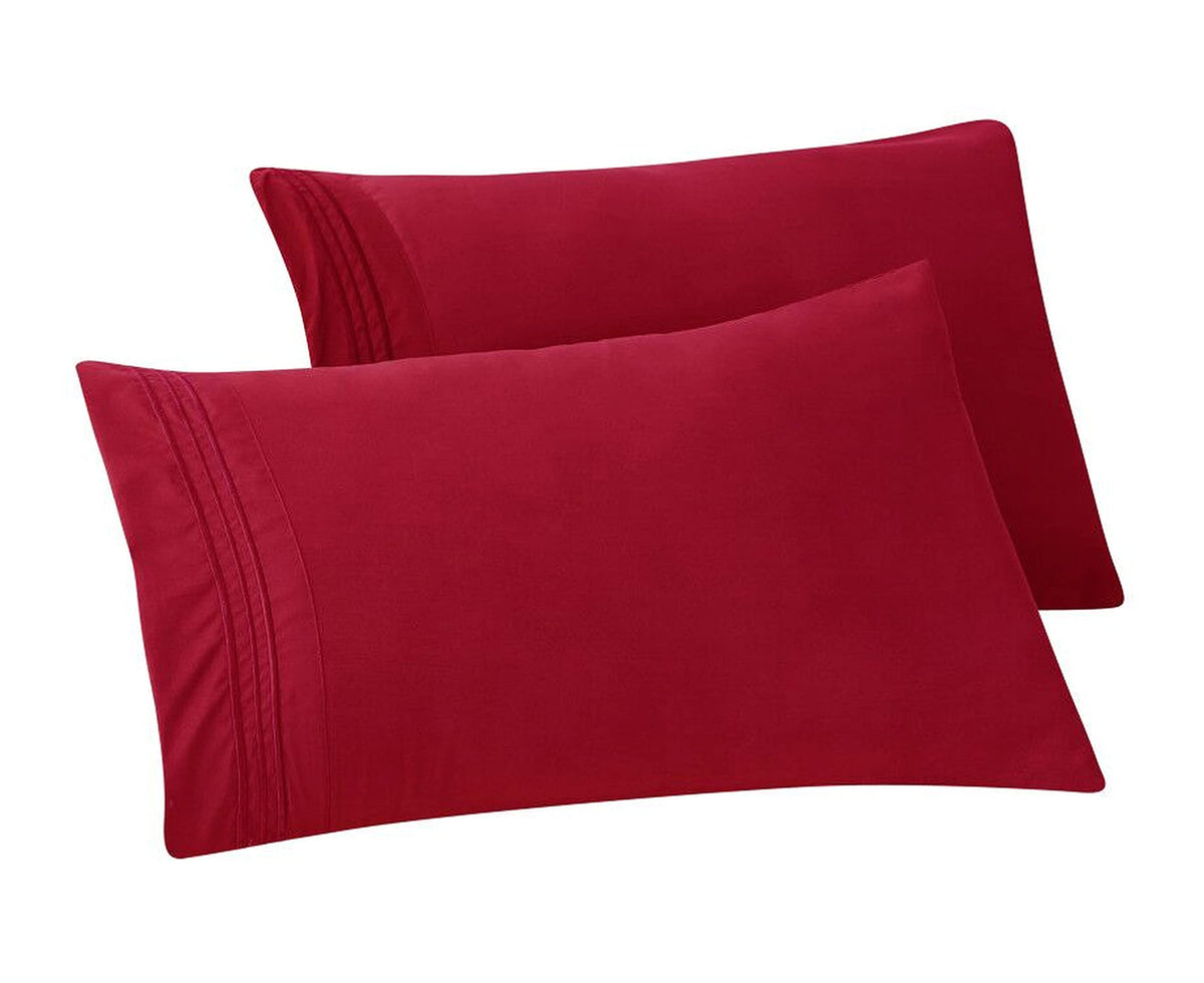 Elegant Comfort 4-PACK Solid Pillowcases 1500 Premium Hotel Quality Microfiber - Smooth Weave, Wrinkle and Stain Resistant, Easy Slip-On, 4-Piece Set, Standard/Queen Pillowcase, Gray