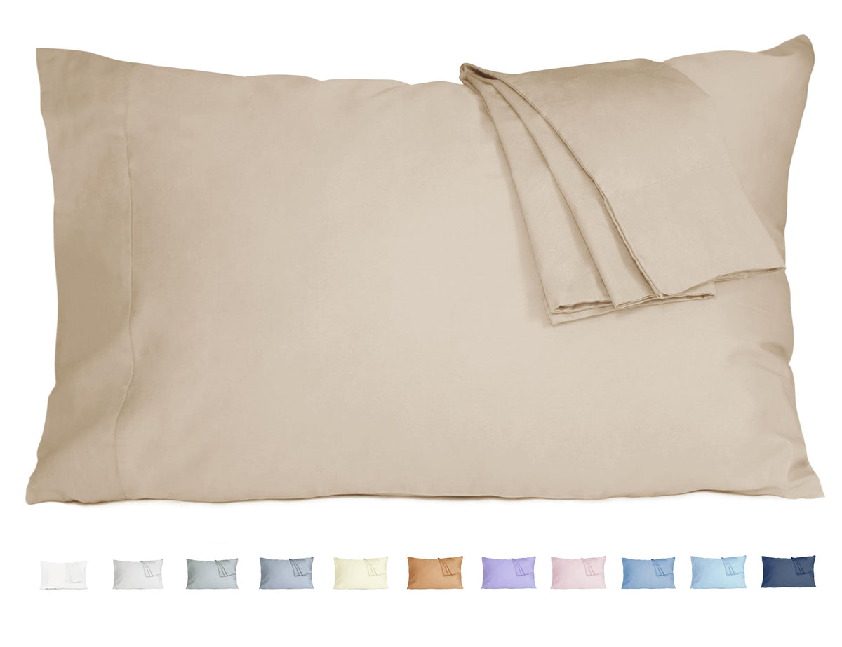 Pillow Cases Standard Queen Size 100% Cotton Percale Set of 2, White