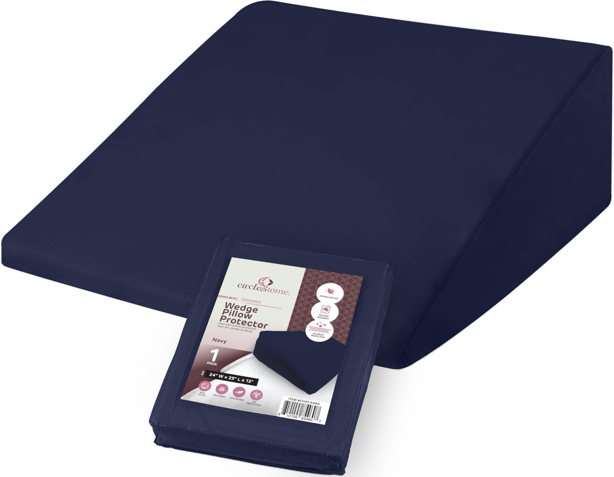 CirclesHome Pillow Protectors 4 Pack Standard Zippered - 100% Cotton Breathable Pillowcases - Protects Pillows from Dirt, Dust and Debri (Standard - Set of 4 - 20x26)