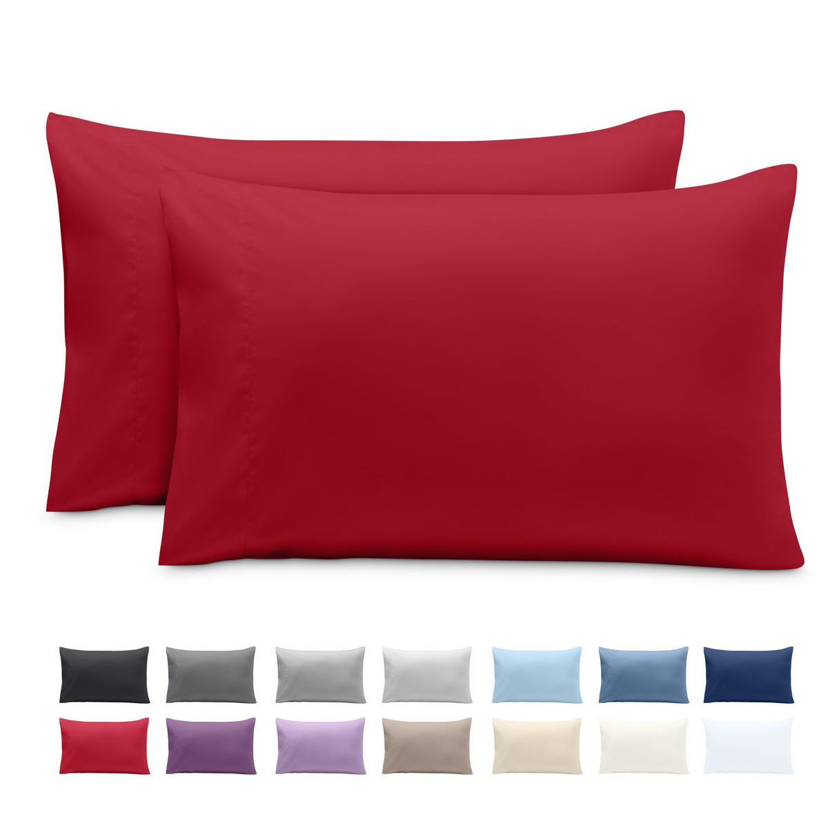 Bare Home Pillowcases Open End (Standard Set of 2, Grey)
