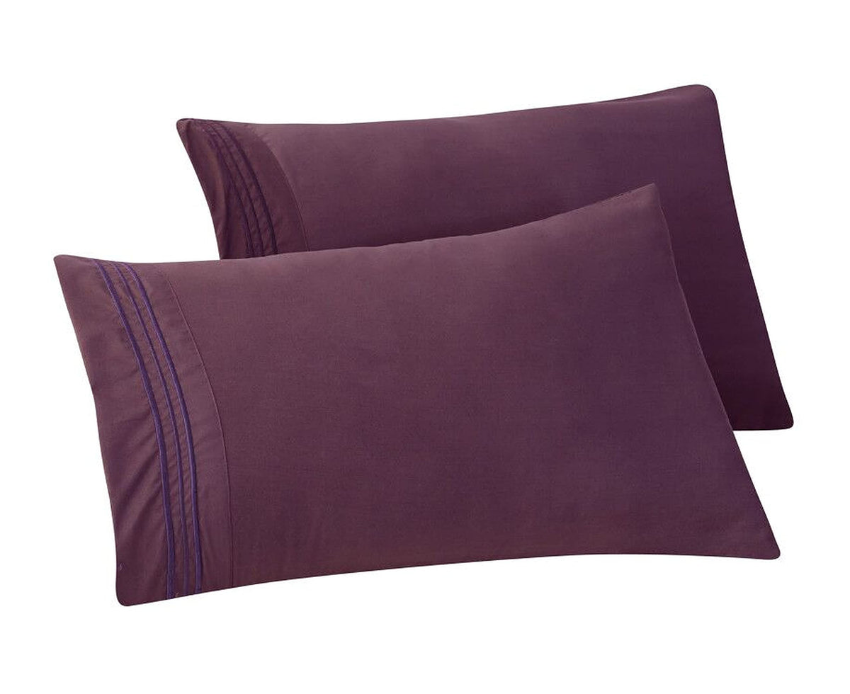 Elegant Comfort 4-PACK Solid Pillowcases 1500 Premium Hotel Quality Microfiber - Smooth Weave, Wrinkle and Stain Resistant, Easy Slip-On, 4-Piece Set, Standard/Queen Pillowcase, Gray