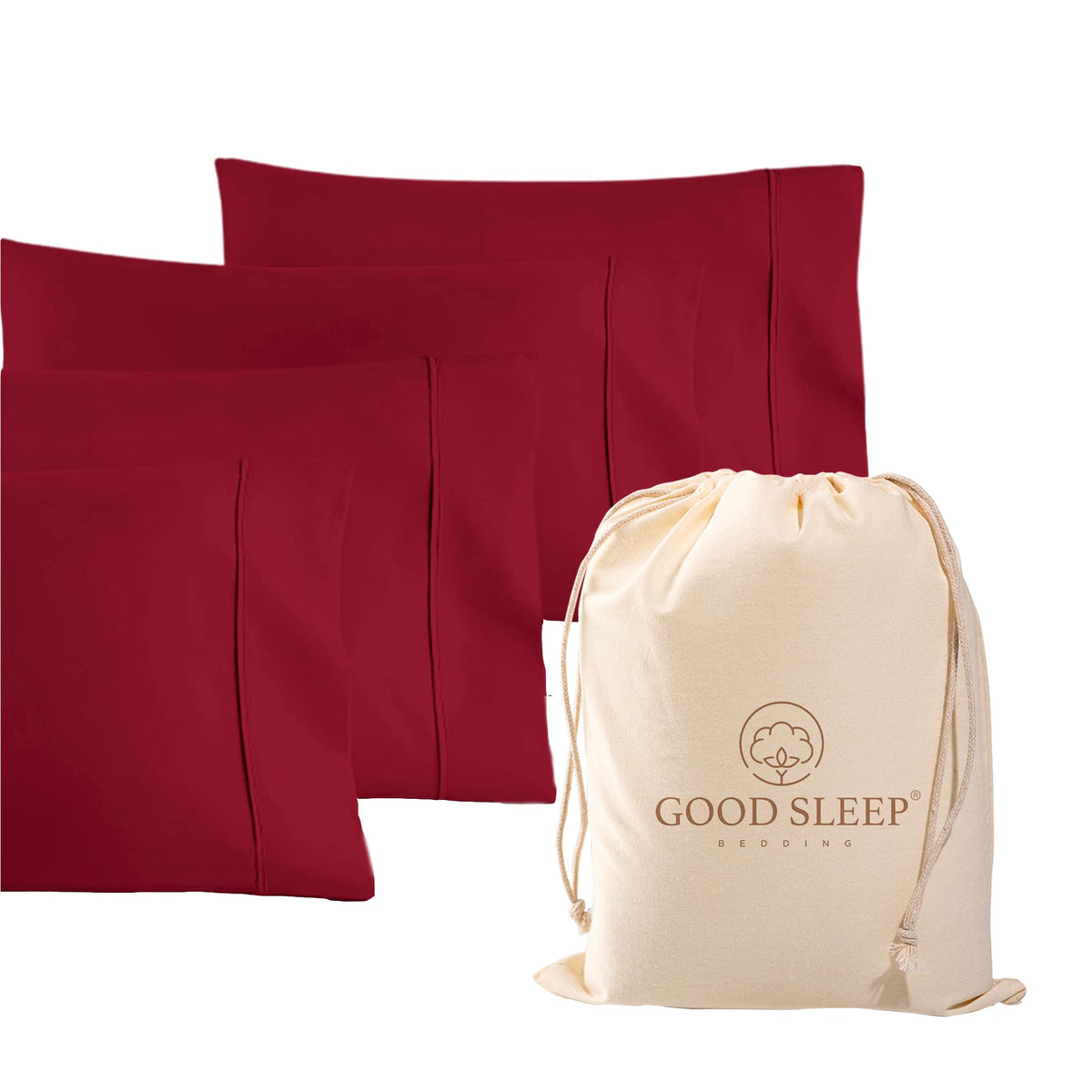 1000 TC Standard Pillowcases Set of 4 100% Egyptian Cotton Pillow Cases