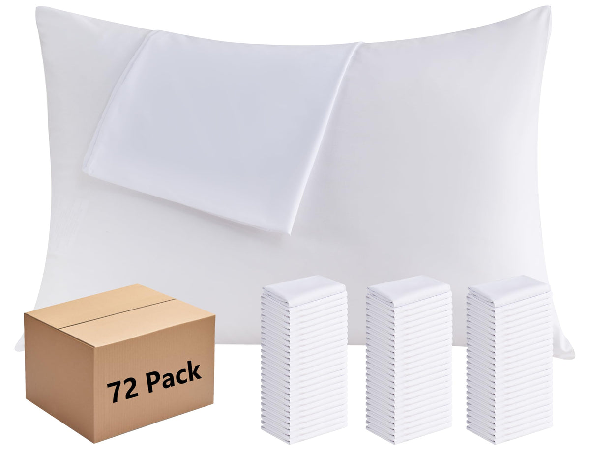 CULVE White Pillow Cases Standard 12 Pack, Microfiber Pillowcase, 20x26