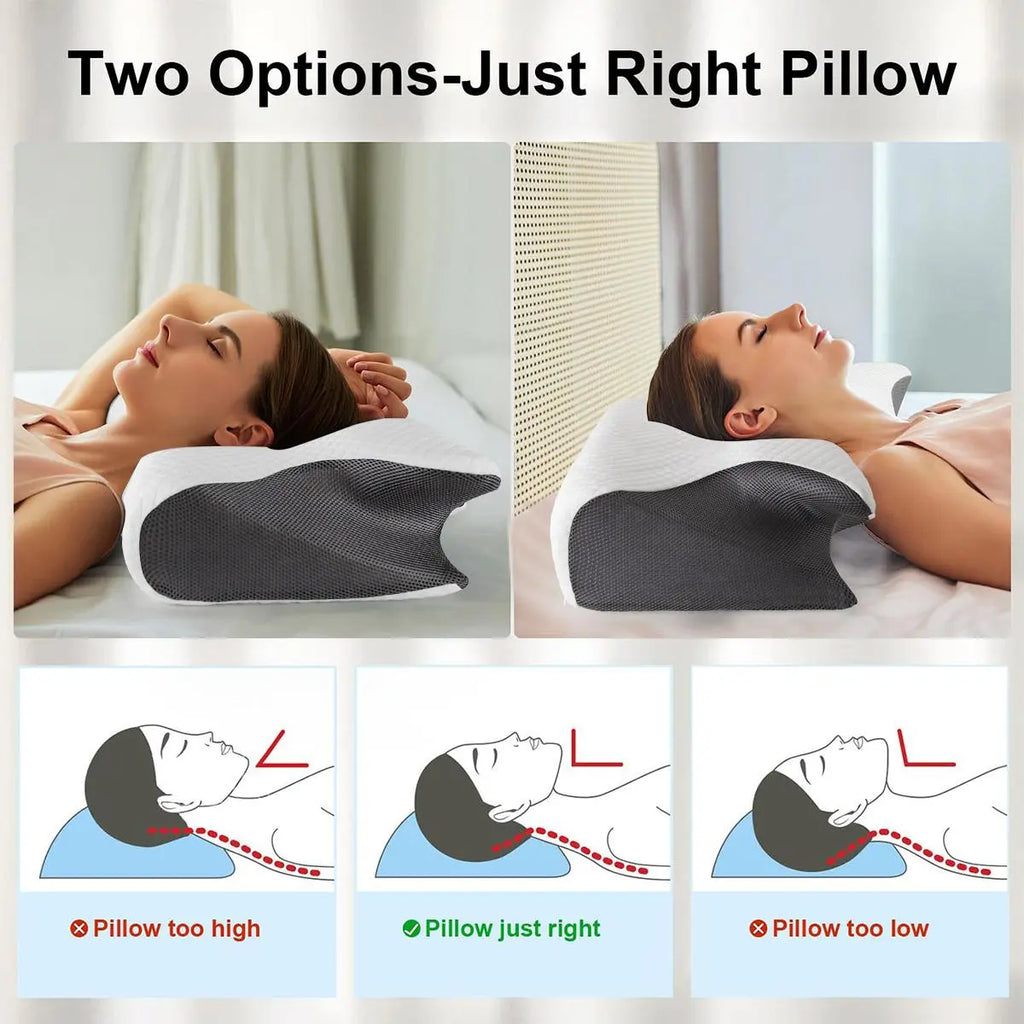 Memory Foam Soft Neck Pillow, 1 Count Comfortable Neck Support Pillow and Rest Cushion for Sleeping, Supportive Memory Foam Design #GLOBAL PICKS