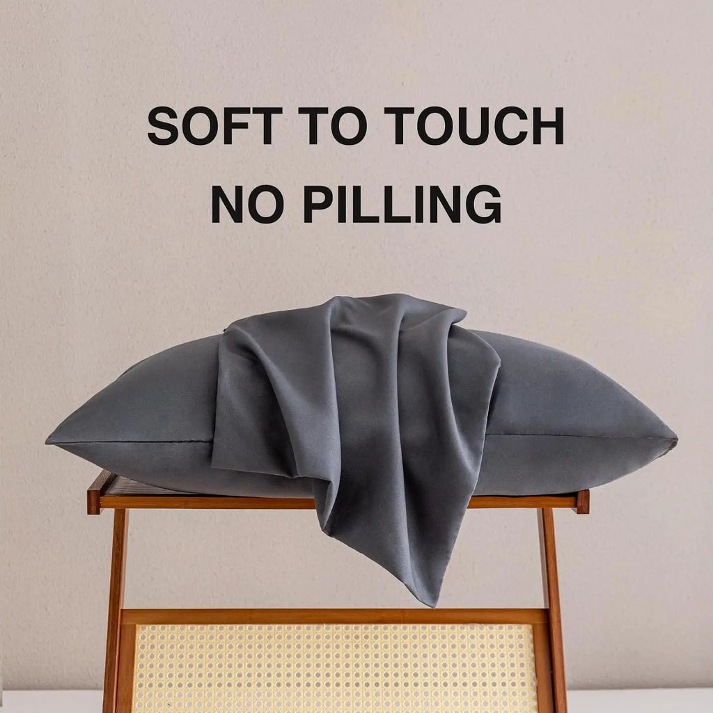 Dark Grey Pillow Cases Set of 4  Size, Envelope Design | Super Soft, Smooth, Breathable Dark Gray Pillow Cases -Microfiber, Machine Washable Lightweight (20X30 Inches (4 ))