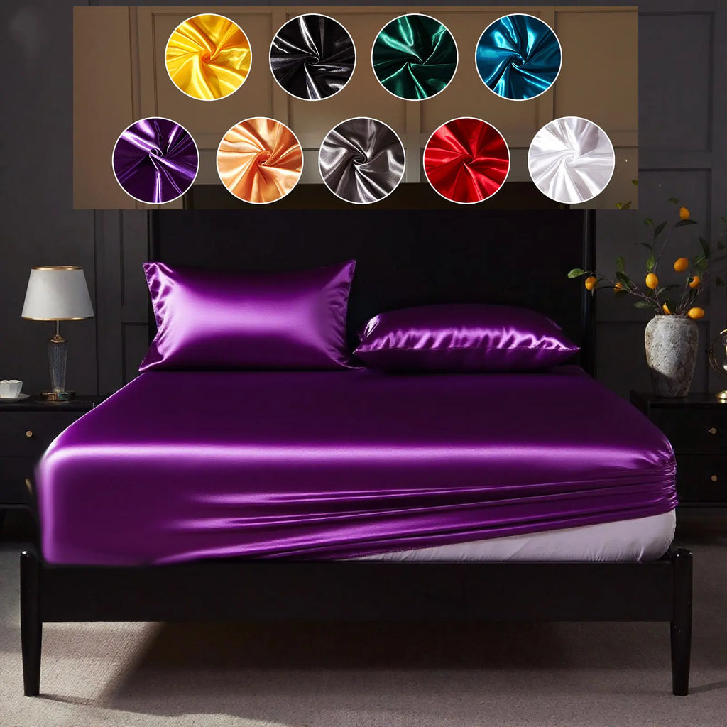 Cosybay Silky Satin Bedding Sets, Luxury Look Wrinkle-Resistant Bedding with Pillowcases, 15" Deep Pocket Fitted Bedding (Twin: 2pcs, No Top Bedding; Full/Queen/King: 3pcs) for Mattresses & Mattress Toppers #tiktokshopbacktoschool