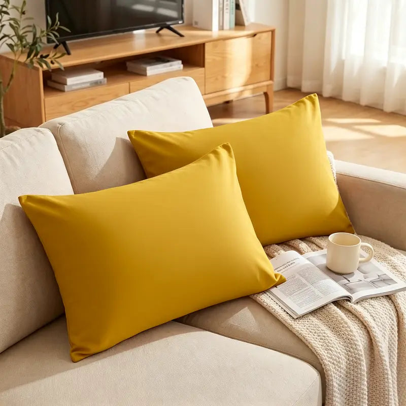 FLXXIE Brushed Fiber Pillowcases, 2-Piece Multi-Size Set - Premium Smooth Texture, Durable, Cozy, Breathable, Wrinkle-Resistant, Envelope Closure Bedding, Machine Washable, Solid Colors, California King for Restful Sleep at Home