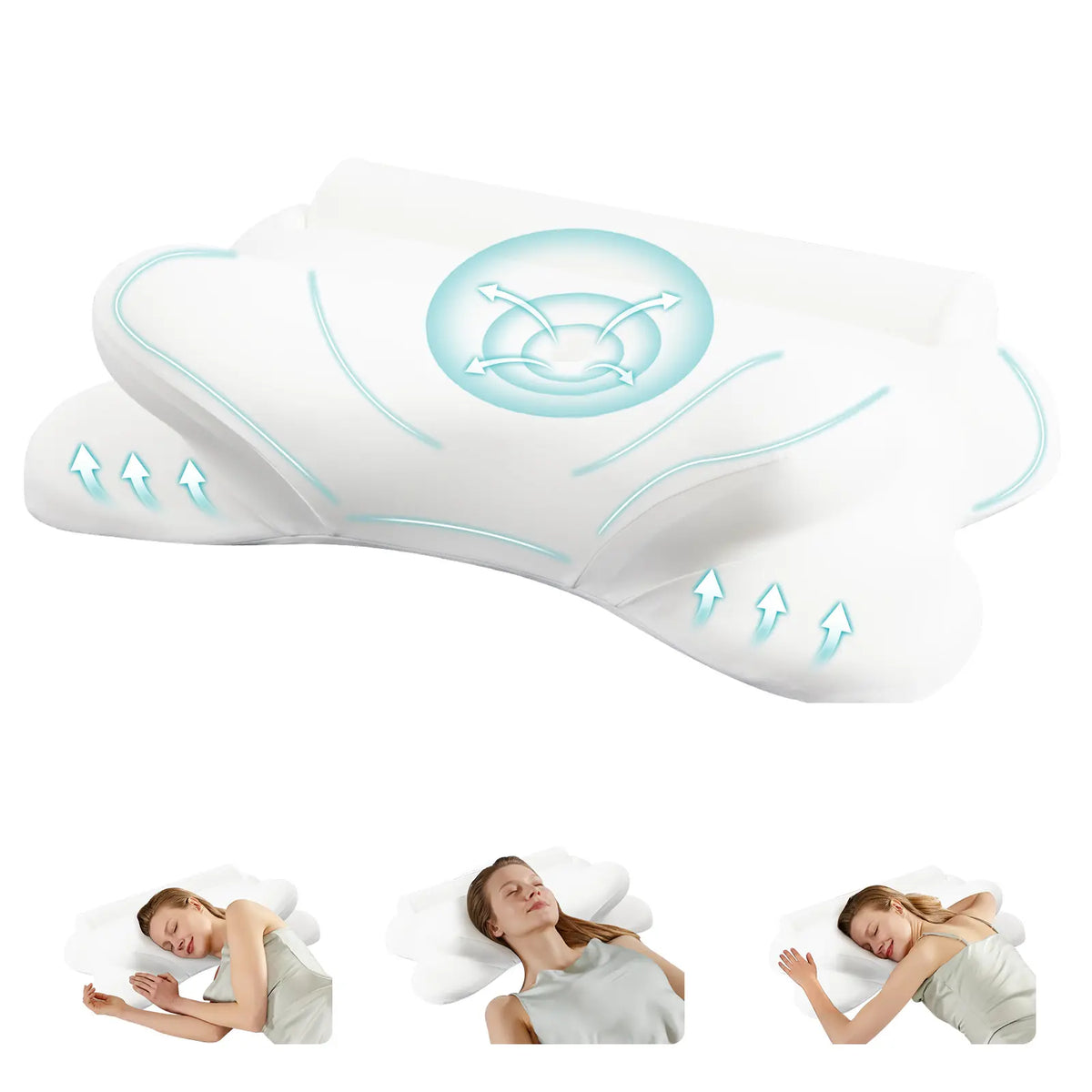 Sweetcrispy C-Shape Anatomical Memory Foam Cervical Pillow for Auction Use - 2-Height Adjustable Design, Breathable Fabric, Removable Cover, Body-Safe Material, Neck Support Posture, Sleeping Aid for Neck Pain Relief, Good Posture Bedding Pillow