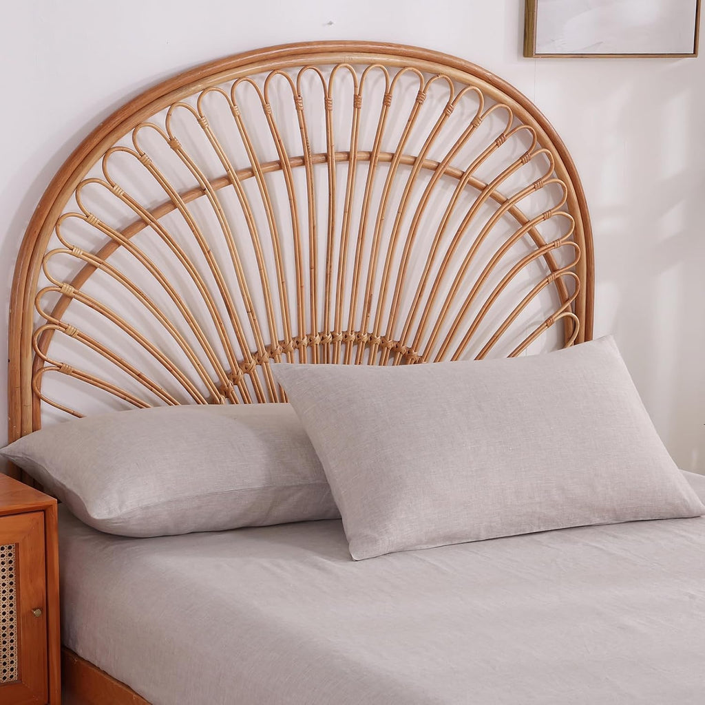 100% French Linen Pillowcase Set of 2, Natural Pure Linen Pillow Covers
