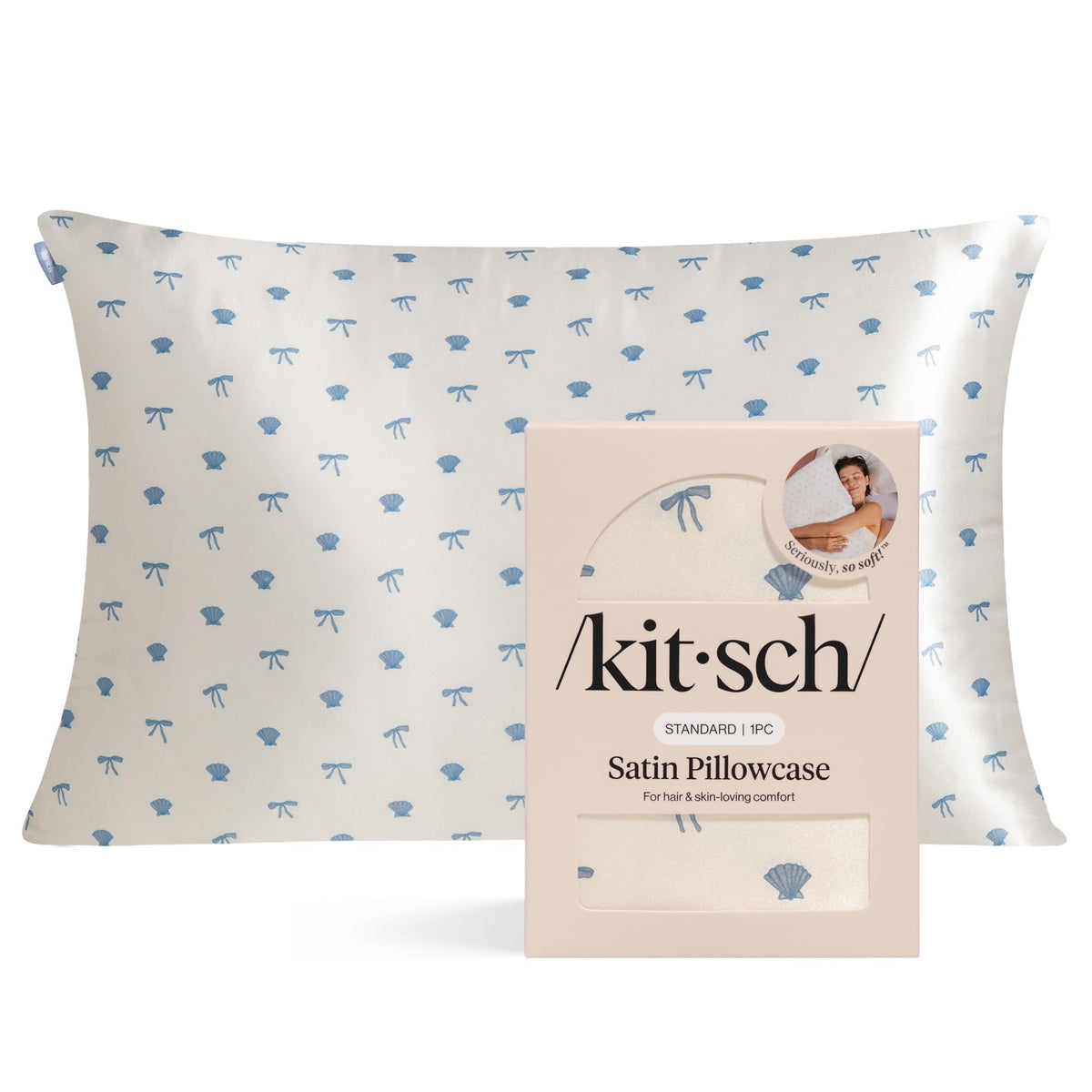 Kitsch Satin Pillowcase with Zipper - 2 pcs King Size, Ivory